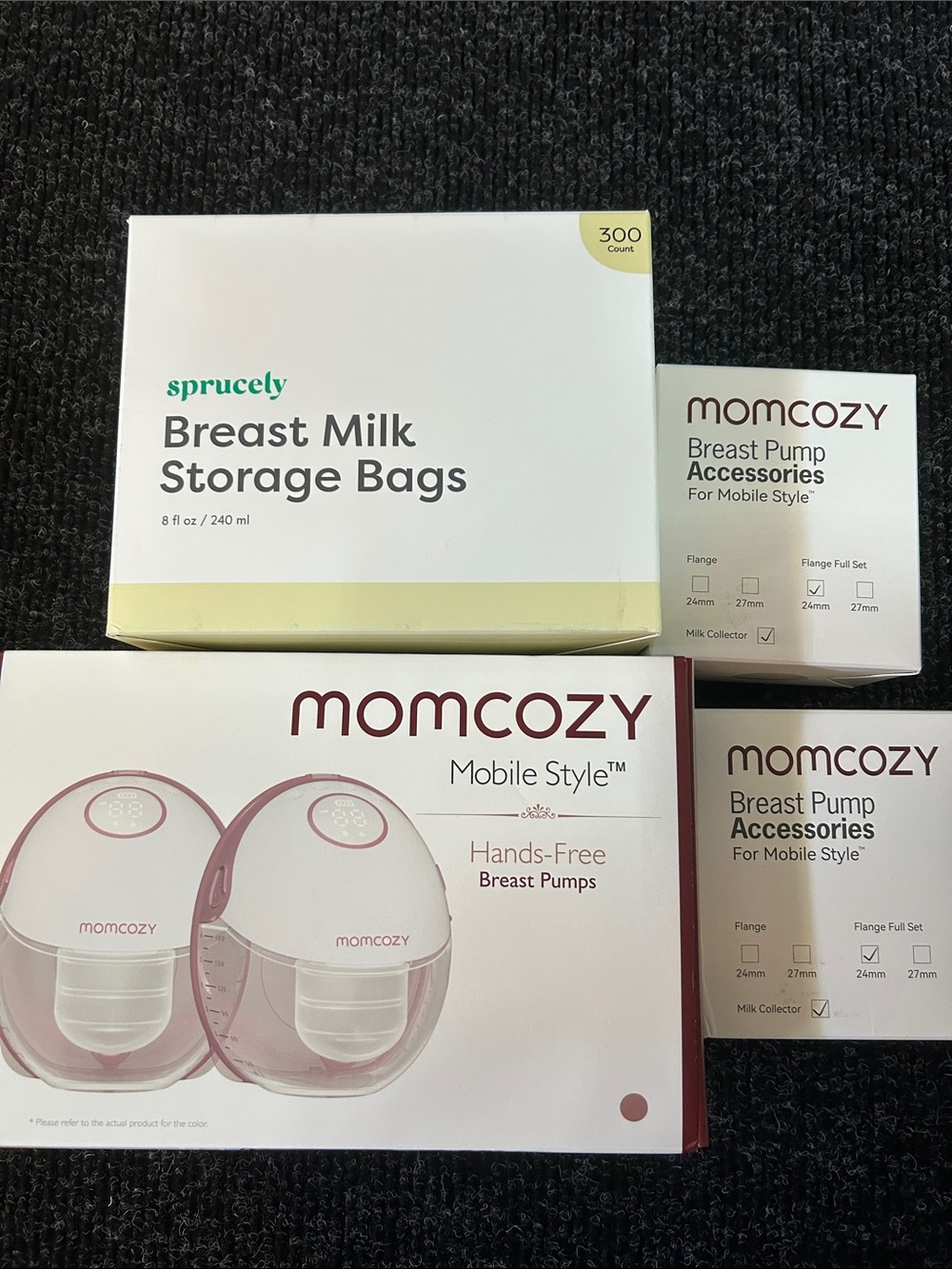 Momcozy Mobile M6 Style Hands-Free Breast Pump - Pink/White